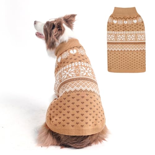 SCENEREAL Hundepullover für kleine, mittelgroße und große Hunde, Khaki, Größe L von SCENEREAL