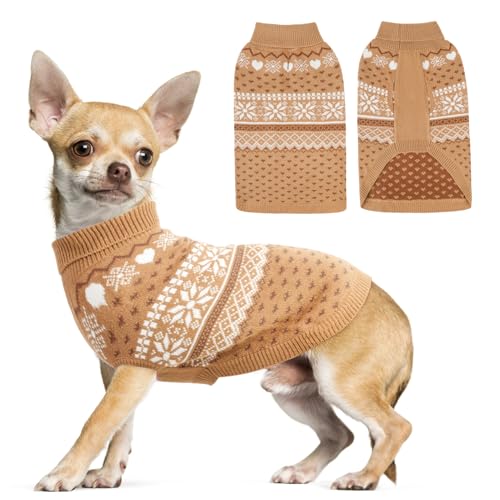 SCENEREAL Hundepullover für kleine, mittelgroße und große Hunde, Khaki, Größe XS von SCENEREAL