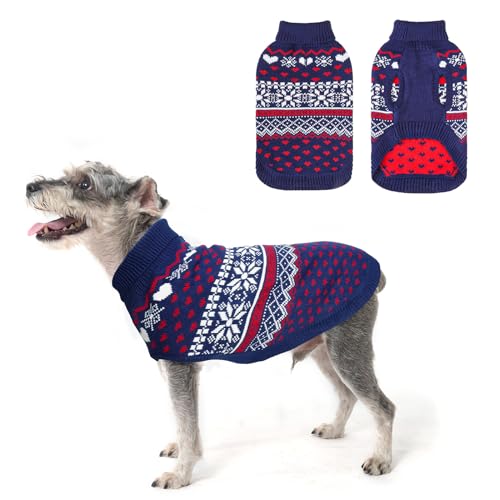 SCENEREAL Hundepullover für kleine, mittelgroße und große Hunde, Rollkragenpullover für Halloween, Weihnachten, Winterurlaub, Schneeflockenmantel, Hundekleidung für Welpen, Mädchen, Jungen von SCENEREAL