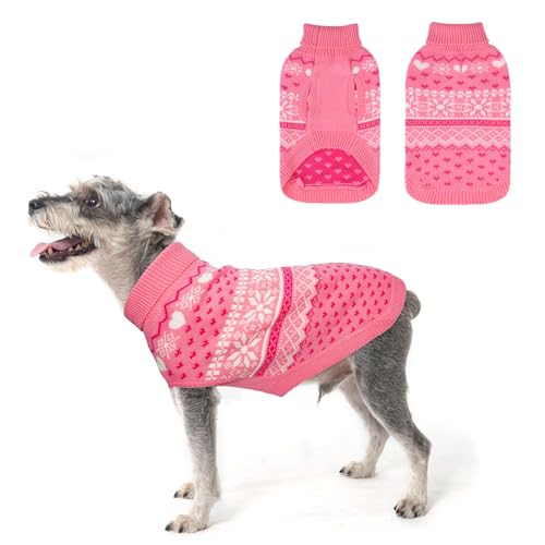 SCENEREAL Hundepullover für kleine, mittelgroße und große Hunde, Rollkragenpullover für Halloween, Weihnachten, Winterurlaub, Schneeflockenmantel, Hundekleidung für Welpen, Mädchen, Jungen von SCENEREAL