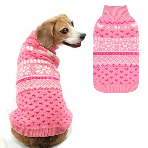 SCENEREAL Hundepullover für kleine, mittelgroße und große Hunde, Rollkragenpullover für Halloween, Weihnachten, Winterurlaub, Schneeflockenmantel, Hundekleidung für Welpen, Mädchen, Jungen von SCENEREAL