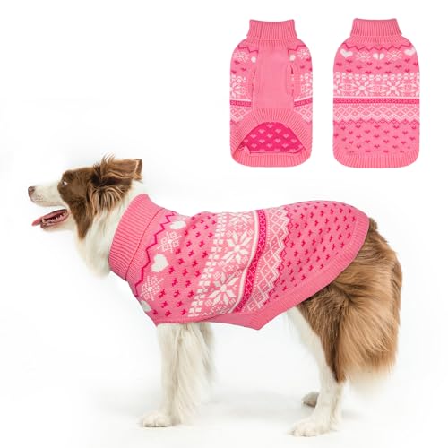 SCENEREAL Hundepullover für kleine, mittelgroße und große Hunde, Rollkragenpullover für Halloween, Weihnachten, Winterurlaub, Schneeflockenmantel, Hundekleidung für Welpen, Mädchen, Jungen von SCENEREAL