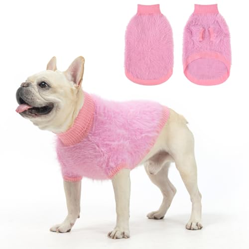 SCENEREAL Hundepullover für kleine und mittelgroße Hunde, Rosa, Größe M von SCENEREAL