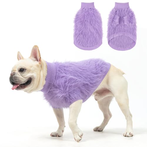 SCENEREAL Hundepullover für kleine und mittelgroße Hunde, Violett, Größe ML von SCENEREAL