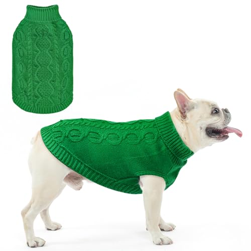 SCENEREAL Strickpullover für kleine, mittelgroße und große Hunde, Wintermantel für Katzen, Hunde, warme Sweartershirts, Outfits, klassische Haustierkleidung mit Loch für die Leine, weiche von SCENEREAL