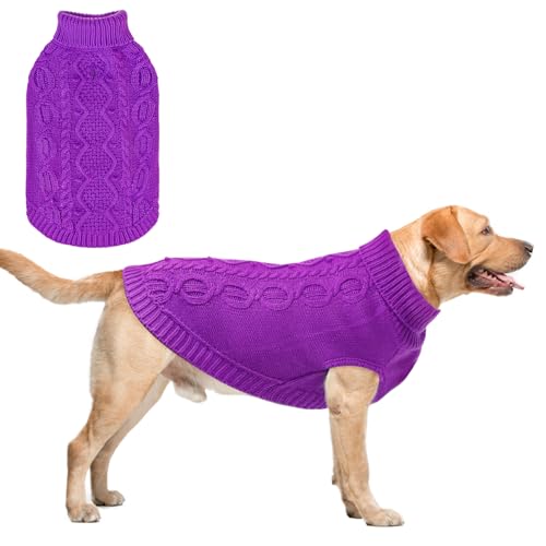 SCENEREAL Strickpullover für große, mittelgroße und kleine Hunde, Wintermantel für Katzen, Hunde, warme Pullover, Outfits, klassische Haustierkleidung mit Loch für die Leine, weiche von SCENEREAL