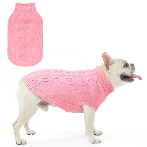 SCENEREAL Strickpullover für kleine, mittelgroße und große Hunde, Wintermantel für Katzen, Hunde, warme Sweartershirts, Outfits, klassische Haustierkleidung mit Loch für die Leine, weiche von SCENEREAL