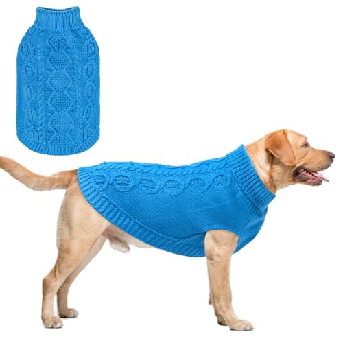 SCENEREAL Strickpullover für große, mittelgroße und kleine Hunde, Wintermantel für Katzen, Hunde, warme Pullover, Outfits, klassische Haustierkleidung mit Loch für die Leine, weiche von SCENEREAL