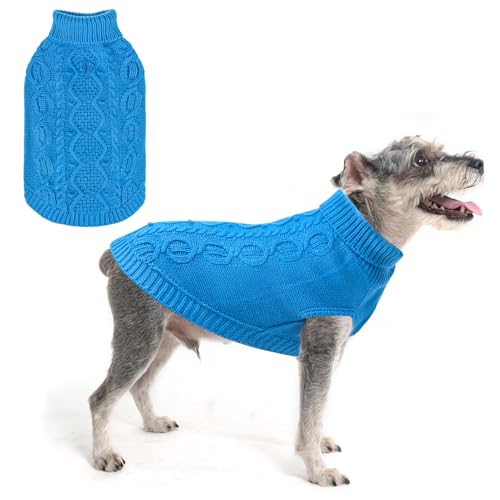 SCENEREAL Strickpullover für kleine, mittelgroße und große Hunde, Wintermantel für Katzen, Hunde, warme Sweartershirts, Outfits, klassische Haustierkleidung mit Loch für die Leine, weiche von SCENEREAL