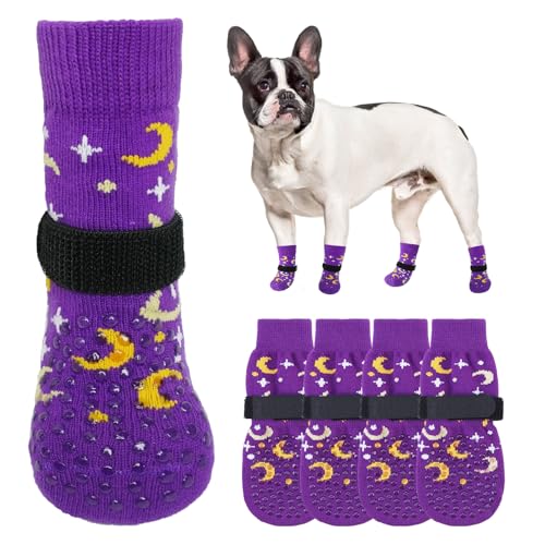 SCENEREAL Hundesocken für heiße/kalte Gehwege, Lila Moon Star S von SCENEREAL