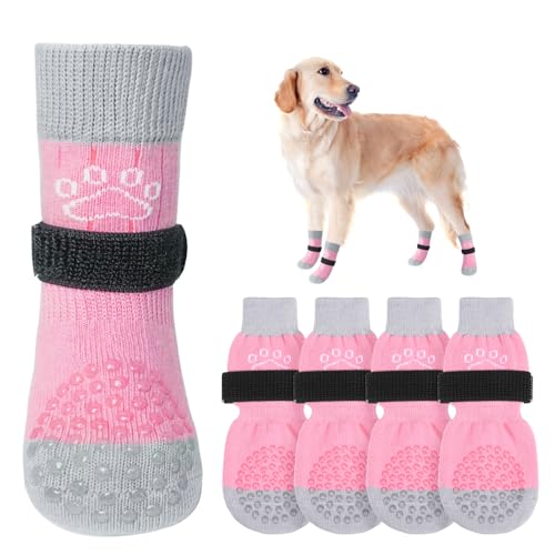 SCENEREAL Hundesocken gegen Lecken der Pfoten, Pink Pearl Paw L von SCENEREAL