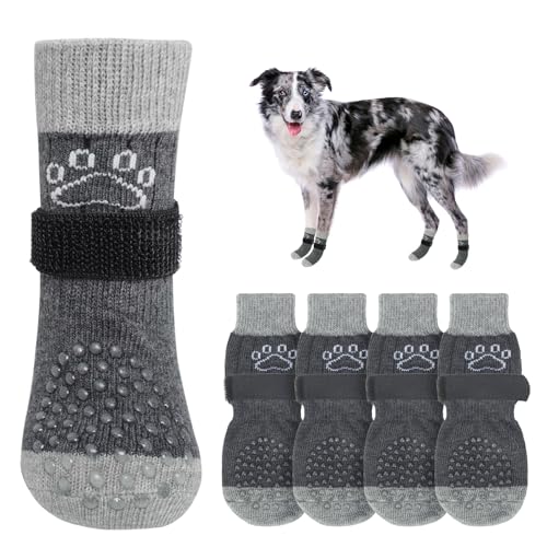 SCENEREAL Hundesocken gegen Lecken der Pfoten, dunkelgraue Perlenpfote, Größe M von SCENEREAL