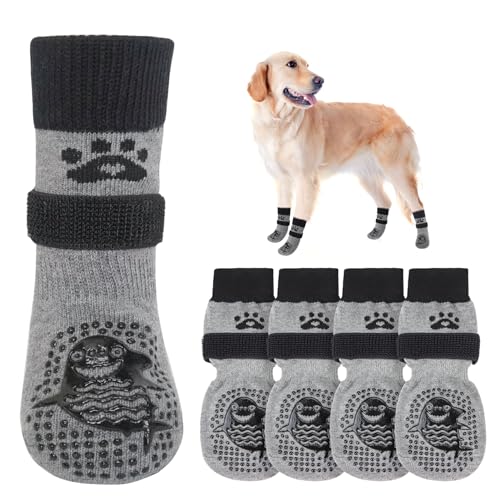 SCENEREAL Hundesocken gegen Lecken der Pfoten, grauer Hai, Größe L von SCENEREAL