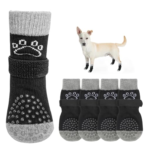 SCENEREAL Hundesocken gegen Lecken der Pfoten, schwarze Perlenpfote, Größe XS von SCENEREAL