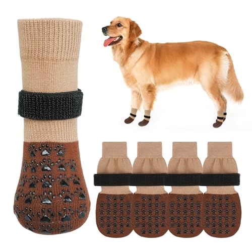 SCENEREAL Hundesocken gegen Lecken von Pfoten für Hartholzböden, rutschfest, rutschfeste Hundesocken, Schuhe für ältere kleine bis große Hunde, Hundestiefel und Pfotenschutz für heiße und kalte von SCENEREAL