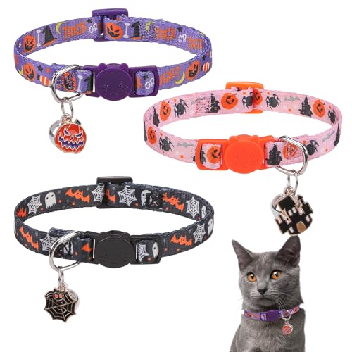 SCENEREAL Katzenhalsband mit Glöckchen, Halloween, 3 Stück von SCENEREAL