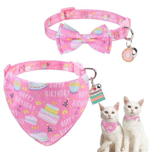 SCENEREAL Katzenhalsband mit Schleife, Bandana, Rosa von SCENEREAL