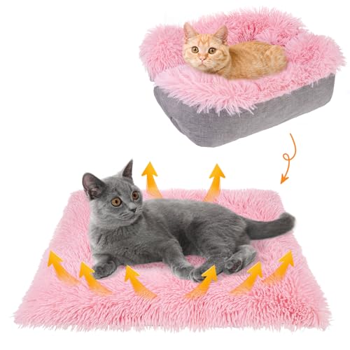 SCENEREAL Selbstwärmendes Katzenbett, Größe XL, Rosa von SCENEREAL