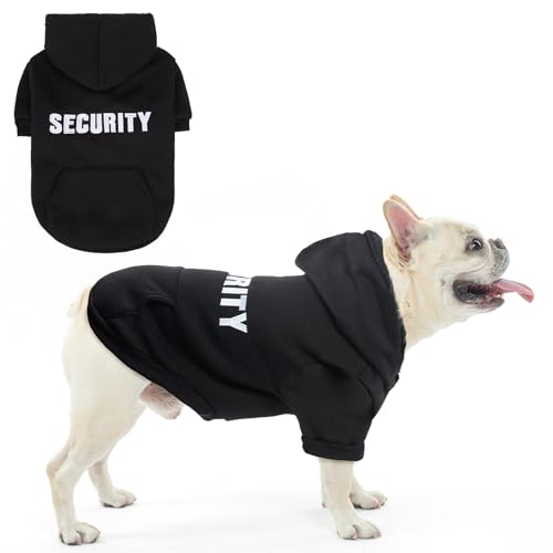 SCENEREAL Sicherheits-Hunde-Kapuzenpullover für große, mittelgroße und kleine Hunde, bestickte Hundekleidung mit Huttaschen und Loch für die Leine, weiches, warmes Fleece, Haustiere, kaltes Wetter, von SCENEREAL