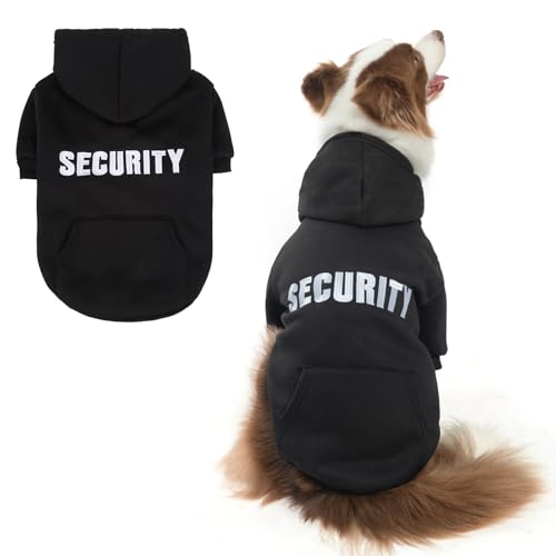 SCENEREAL Sicherheits-Hunde-Kapuzenpullover für große, mittelgroße und kleine Hunde, bestickte Hundekleidung mit Huttaschen und Loch für die Leine, weiches, warmes Fleece, Haustiere, kaltes Wetter, von SCENEREAL