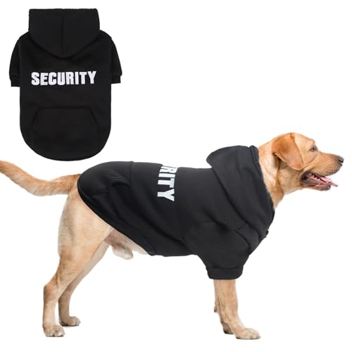 SCENEREAL Sicherheits-Hunde-Kapuzenpullover für große, mittelgroße und kleine Hunde, bestickte Hundekleidung mit Huttaschen und Loch für die Leine, weiches, warmes Fleece, Haustiere, kaltes Wetter, von SCENEREAL