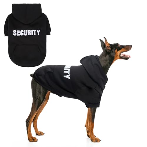 SCENEREAL Sicherheits-Hunde-Kapuzenpullover für große, mittelgroße und kleine Hunde, bestickte Hundekleidung mit Huttaschen und Loch für die Leine, weiches, warmes Fleece, Haustiere, kaltes Wetter, von SCENEREAL