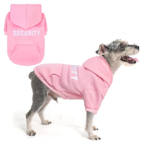 SCENEREAL Sicherheits-Hunde-Kapuzenpullover für große, mittelgroße und kleine Hunde, bestickte Hundekleidung mit Huttaschen und Loch für die Leine, weiches, warmes Fleece, Haustiere, kaltes Wetter, von SCENEREAL