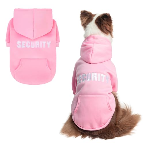 SCENEREAL Sicherheits-Hunde-Kapuzenpullover für große, mittelgroße und kleine Hunde, bestickte Hundekleidung mit Huttaschen und Loch für die Leine, weiches, warmes Fleece, Haustiere, kaltes Wetter, von SCENEREAL