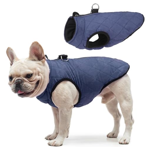 SCENEREAL Winter-Hundeweste mit integriertem Geschirr, warme Hundejacke für kleine und mittelgroße Hunde, kaltes Wetter, Mantel mit Reißverschluss, Fleece-Pufferweste, winddichte Schneekleidung für von SCENEREAL