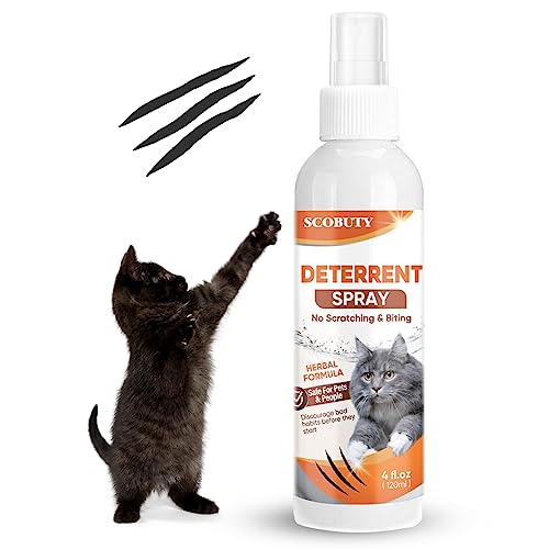 SCOBUTY Katzenabwehrspray, Katzenschreck Abschreckungsmittel für Gärten, Anti-Kratzer Katzenspray für Zuhause Indoor Verhaltensspray von SCOBUTY