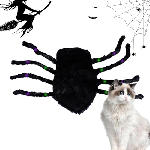 Halloween-Katze-Spinnen-Cosplay, gruseliges Spinnen-Cosplay mit verstellbaren pelzigen Beinen, Spinnen-Hundekostü, Katzen-Verkleidungszubehör für Festival-Parade, Halloween-Par, Mottoparty und unve von SCOOVY