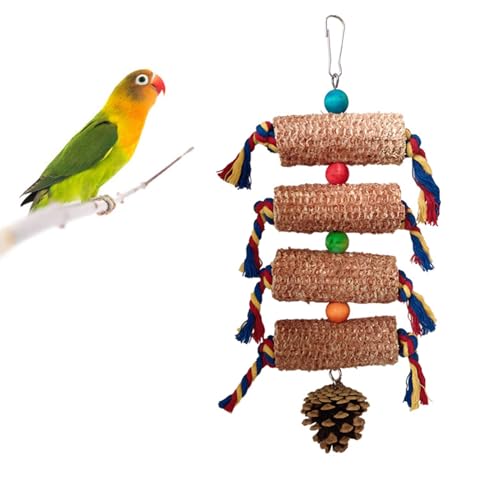 SCUDGOOD Engaging Bird Molar Toy Promotes Schnabel Wartung Und Bietet Erweiterte Unterhaltungsmaterialien, Molar Toy Papagei Kauspielzeug Hängendes Natürliches Material Papagei Kauspielzeug von SCUDGOOD