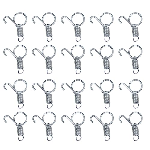 SCUDGOOD Federhaken für Kaninchenkäfig, Federverschluss, Türkäfighaken, Drahtkäfig-Clips, Karabinerhaken, multifunktional, 2 Größen, Käfigverschluss, Türfederhaken, Metallfinger, 20 Stück von SCUDGOOD