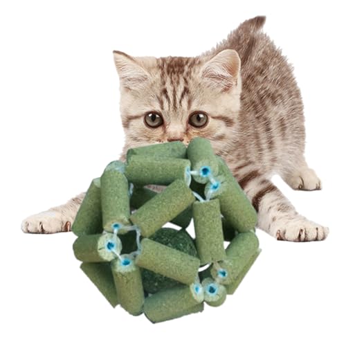 SCUDGOOD Natürliches Katzenminz-Ball-Spielzeug zum Lecken von Minze für Haustier-Kauspielzeug, Beißball für Unterhaltung, Minze von SCUDGOOD