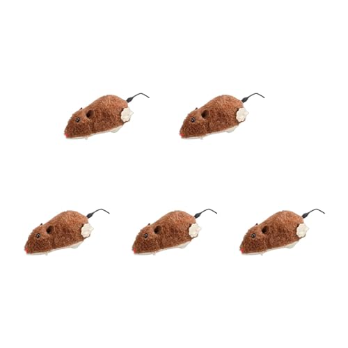 SCUDGOOD Simulations-Plüsch-Mäuse, zum Aufziehen, realistisch aussehendes Haustier mit drehbarem Schwanz, Feder-Uhrwerk, Spielzeug für Haustiere, Hunde, Geschenk von SCUDGOOD