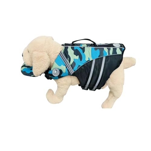 Hundeschwimmweste, Sicherheitsanzug, Schwimmweste, Sommer-Badeanzug für kleine Hunde, große Hunde, Hundezubehör (Blau, XS) von SDFFEA