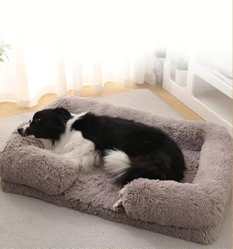 SDYQD Katzensofa Waschbar, Flauschige Hundebetten für kleine Hunde, quadratische Katzenbetten für Indoor-Katzen, beruhigendes Haustierbett, Plüsch, flauschiges Katzenbett, abnehmbare waschbare Betten von SDYQD