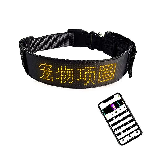 Wiederaufladbares LED-Hundehalsband, Programmierbar, Hell, Gut Sichtbar, Beleuchtet, Leuchtendes Halsband, Haustier-Hundesicherheit, Blinkender Hals, Einfarbig, (Gelb) von SEAFRONT