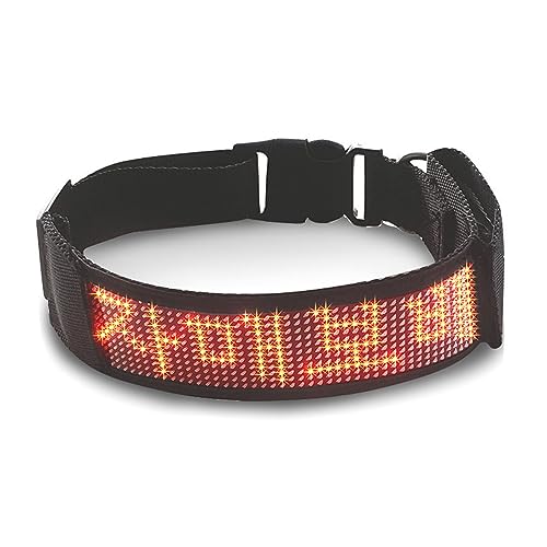 Wiederaufladbares LED-Hundehalsband, Programmierbar, Hell, Gut Sichtbar, Beleuchtet, Leuchtendes Halsband, Haustier-Hundesicherheit, Blinkender Hals, Einfarbig, (Rot) von SEAFRONT