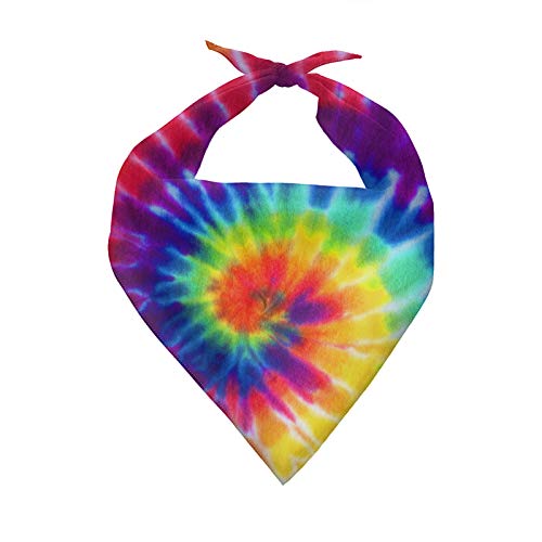 SEANATIVE Rainbow Tie Dye Hund Halstücher Verstellbares Taschentuch Hund Geburtstag Bandana für Haustiere Katzen Welpen Schal von SEANATIVE