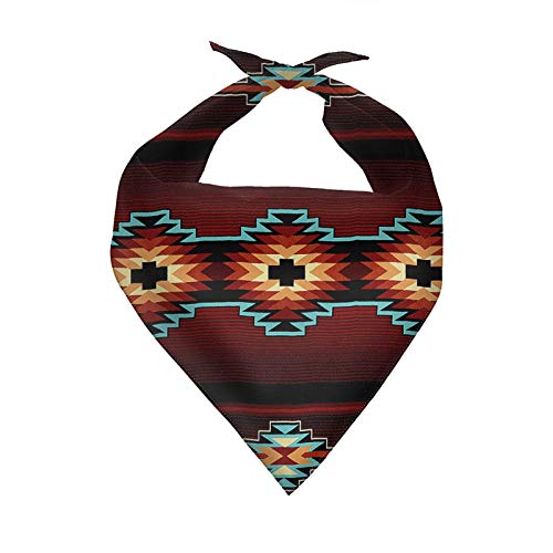 SEANATIVE Southwestern Tribal Hund Bandana mit Aztec Geometrie Design Hundeschal Waschbar Verstellbares Lätzchen Taschentuch von SEANATIVE