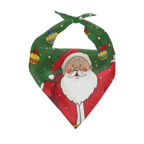 SEANATIVE Xmas Dog Bandana Weihnachtsmann Druck Katze Hund Halstuch Haustier Dreieck Lätzchen Schal Zubehör für kleine bis große Rassen von SEANATIVE