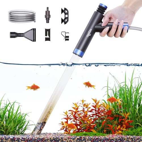 Aquarium-Siphon-Pumpe, Kiesreiniger, Aquarium-Staubsauger-Set, manueller Aquariumreiniger, Wasserwechsler mit Luftdruckknopf, Aquarium-Sandreiniger-Set mit Schlauch zum Saugen von Mist, Waschsand von SEAOURA