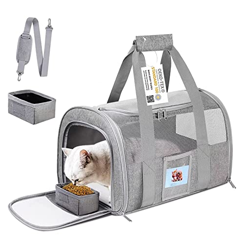 SECLATO Extra große Haustier-Tragetasche, weiche Seiten, Katzentragetasche für große Katzen unter 11,3 kg, Faltbare Tragetasche für große Hunde, 50,8 x 33 x 33 cm, Katzentragetasche für 2 Katzen, von SECLATO