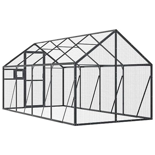 SECOLI Voliere Groß Papageien Voliere Draußen Anthrazit Vogelvoliere Außen Winterfest 1,79x4x1,85 m Papageienkäfig Groß XXL Voliere Aluminium Aussen Vogelvoliere SECOLI Voliere Groß Papageien Voliere Draußen Anthrazit Vogelvoliere Außen Winterfest 1,79x4x1,85 m Papageienkäfig Groß XXL Voliere Aluminium Aussen Vogelvoliere von SECOLI
