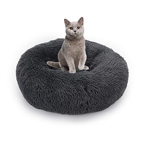 Dickes Katzenbett Donut Kitty Bett Rundes Haustierbett Plüsch Kuscheltier Zwinger Welpe Sofa Katzennest Flauschig Mittlere Kleine Hunde für Indoor Katzen Verbesserung des Schlafes von SEDOXX