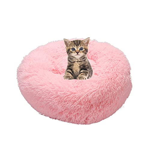 Donut Haustierbett Plüsch-Katzenbett für Indoor-Katzen für kleine, mittelgroße Haustiere, weiches, beruhigendes Schlafbett, flauschiges Hundebett waschbar selbstwärmend Kätzchen von SEDOXX