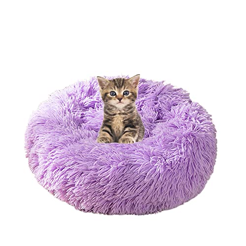 Donut Haustierbett Plüsch-Katzenbett für Indoor-Katzen für kleine, mittelgroße Haustiere, weiches, beruhigendes Schlafbett, flauschiges Hundebett waschbar selbstwärmend Kätzchen von SEDOXX