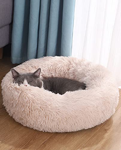 Donut Haustierbett Runde Hundebetten Katzenbett Flauschiges Bett für Indoor Katzen Schlafbett Kätzchen Welpe Plüsch Weich Warm Haustier Nest Kissen Mittlere Große Hunde von SEDOXX