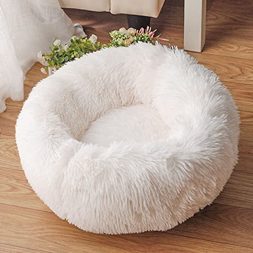 Donut Katzenbett Weiches Haustierbett für Indoor Katzen Plüsch Katzennest Bett Rundes Hundebett Warm Schlafen Welpe Sofa Klein Mittel Verbesserter Schlaf Flauschiges Kissen von SEDOXX